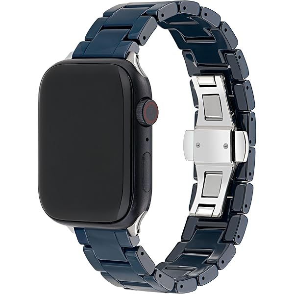 Ted Baker★ロゴ入り上質なレザーApple Watchストラップ blue Amazon.com: Ted Baker Black Ceramic Strap Silver Buckle for